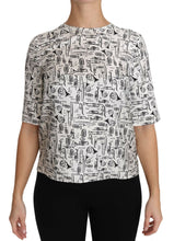 Load image into Gallery viewer, Dolce & Gabbana Elegant Trumpet Print Silk Blouse Top