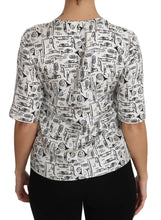 Load image into Gallery viewer, Dolce & Gabbana Elegant Trumpet Print Silk Blouse Top