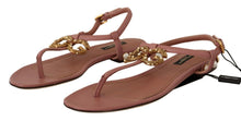 Load image into Gallery viewer, Dolce & Gabbana Elegant Pink Leather Ankle Strap Sandals