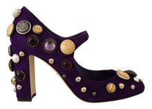 Load image into Gallery viewer, Dolce & Gabbana Elegant Suede Heels with Jewel Buttons