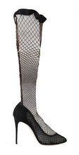 Load image into Gallery viewer, Dolce & Gabbana Elegant Netted Sock Pumps in Timeless Black