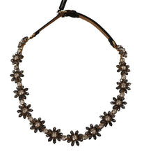 Load image into Gallery viewer, Dolce & Gabbana Elegant Crystal Daisy Chain Leather Belt