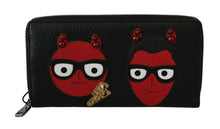 Load image into Gallery viewer, Dolce & Gabbana Chic Black and Red Leather Continental Wallet