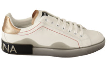 Load image into Gallery viewer, Dolce & Gabbana Elegant White & Gold Leather Sneakers