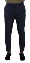 Load image into Gallery viewer, Dolce & Gabbana Elegant Dark Blue Slim-Fit Dress Pants
