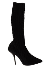 Load image into Gallery viewer, Dolce & Gabbana Elegant Stretch Sock Boots in Black