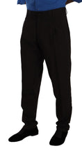 Load image into Gallery viewer, Dolce & Gabbana Elegant Brown Striped Wool Dress Pants