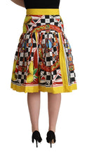 Load image into Gallery viewer, Dolce & Gabbana Vibrant Carretto Pleated A-Line Midi Skirt