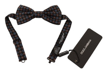 Load image into Gallery viewer, Dolce & Gabbana Elegant Black Silk Bow Tie with Unique Metal Clasp