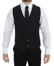 Load image into Gallery viewer, Dolce & Gabbana Black Wool Silk Stretch Dress Vest Blazer