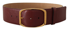 Load image into Gallery viewer, Dolce & Gabbana Elegant Maroon Leather Belt with Gold Buckle