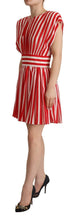 Load image into Gallery viewer, Dolce & Gabbana Elegant Striped Silk A-Line Mini Dress