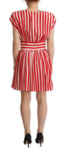 Load image into Gallery viewer, Dolce & Gabbana Elegant Striped Silk A-Line Mini Dress