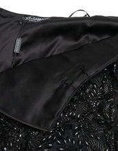 Load image into Gallery viewer, Dolce & Gabbana Black Crystal Handmade Knee Pencil Skirt