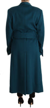 Load image into Gallery viewer, Dolce & Gabbana Elegant Blue Green Wool-Anogra Wrap Coat