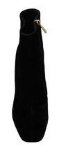 Load image into Gallery viewer, Dolce & Gabbana Elegant Velvet Ankle Boots with Crystal Heels