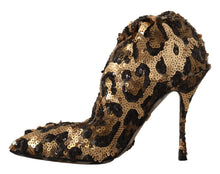 Load image into Gallery viewer, Dolce & Gabbana Elegant Leopard Sequin Knee-High Boots