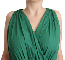 Load image into Gallery viewer, Dolce & Gabbana Elegant Deep Green Sleeveless A-Line Dress