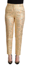 Load image into Gallery viewer, Dolce & Gabbana Elegant High-Waisted Pink Brocade Pants