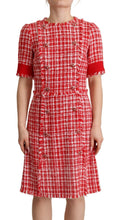 Load image into Gallery viewer, Dolce & Gabbana Chic Checkered Sheath Knee-Length Dress