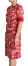Load image into Gallery viewer, Dolce & Gabbana Chic Checkered Sheath Knee-Length Dress