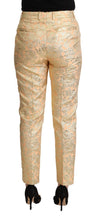 Load image into Gallery viewer, Dolce & Gabbana Elegant High-Waisted Pink Brocade Pants