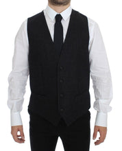 Load image into Gallery viewer, Dolce & Gabbana Gray Striped Wool Dress Vest Gilet