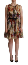 Load image into Gallery viewer, Dolce & Gabbana Elegant Floral Print Silk Mini Dress