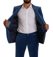 Load image into Gallery viewer, Dolce & Gabbana Elegant Velvet Blue Slim Fit Suit