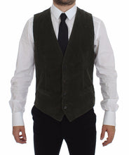 Load image into Gallery viewer, Dolce & Gabbana Green Corduroys Single Breasted Vest