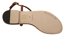 Load image into Gallery viewer, Dolce & Gabbana Elegant Leather T-Strap Flat Sandals