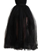 Load image into Gallery viewer, Dolce & Gabbana Elegant Black Tulle A-Line Floor-Length Skirt