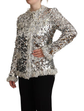 Load image into Gallery viewer, Dolce & Gabbana Chic Silver Sequined Jacket Coat
