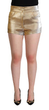 Load image into Gallery viewer, Dolce & Gabbana Elegant Metallic Gold Hot Pants