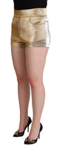 Load image into Gallery viewer, Dolce & Gabbana Elegant Metallic Gold Hot Pants