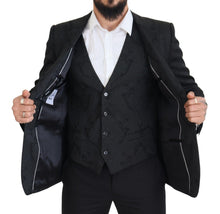 Load image into Gallery viewer, Dolce & Gabbana Elegant Black Martini Suit Jacket & Vest Ensemble