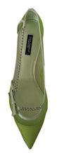 Load image into Gallery viewer, Dolce & Gabbana Enchanting Green Mesh Chain Pumps