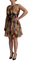 Load image into Gallery viewer, Dolce & Gabbana Elegant Floral Print Silk Mini Dress