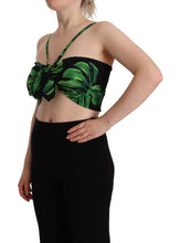 Load image into Gallery viewer, Dolce & Gabbana Elegant Leaf Print Halter Cropped Top
