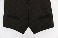 Load image into Gallery viewer, Dolce & Gabbana Elegant Brown Black Wool Blend Dress Vest
