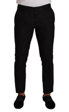 Load image into Gallery viewer, Dolce & Gabbana Elegant Black Floral Brocade Dress Pants