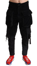 Load image into Gallery viewer, Dolce & Gabbana Elegant Black Cargo Corduroy Pants