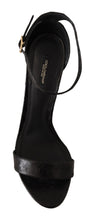 Load image into Gallery viewer, Dolce & Gabbana Elegant Ostrich Leather Ankle Strap Heels