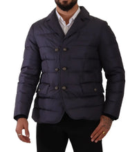 Load image into Gallery viewer, Dolce & Gabbana Blue Silk Goat Coat Blouson Winter Jacket