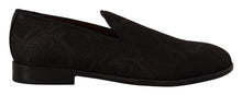 Load image into Gallery viewer, Dolce & Gabbana Black Floral Brocade Slippers