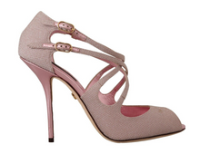 Load image into Gallery viewer, Dolce & Gabbana Pink Glitter Peep Toe High Heels Sandals