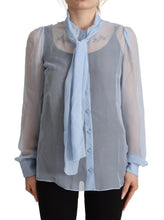 Load image into Gallery viewer, Dolce & Gabbana Elegant Silk Ascot Collar Blouse