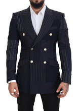 Load image into Gallery viewer, Dolce & Gabbana Navy Blue Double Breasted Slim Fit Blazer