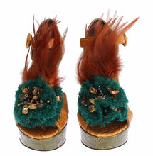 Load image into Gallery viewer, Dolce & Gabbana Multicolor Crystal Ankle Strap Platform Sandals