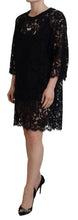 Load image into Gallery viewer, Dolce & Gabbana Elegant Black Floral Lace Shift Dress